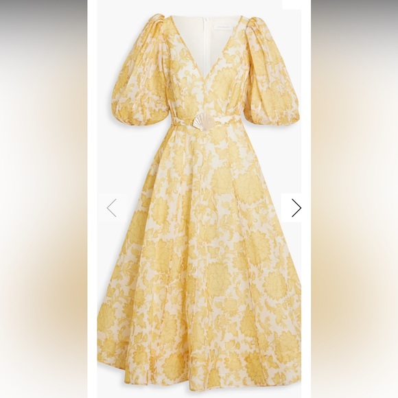 NWOT ZIMMERMANN Postcard floral-print linen and silk-blend midi dress  size 2AU - Picture 3 of 9